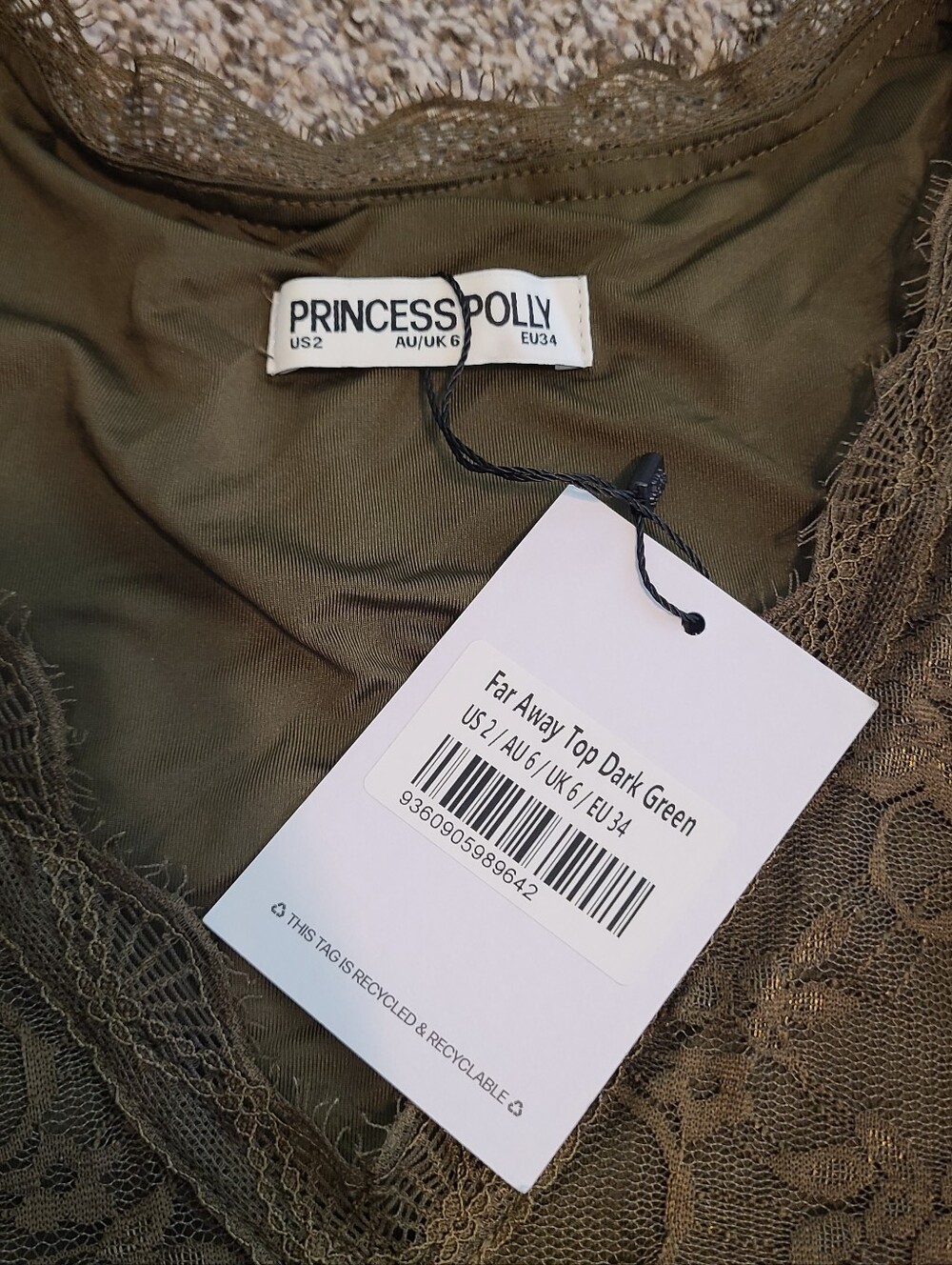 NWT Princess Polly Far Away Lace Overlay Tank Size 4 - Picture 2 of 7